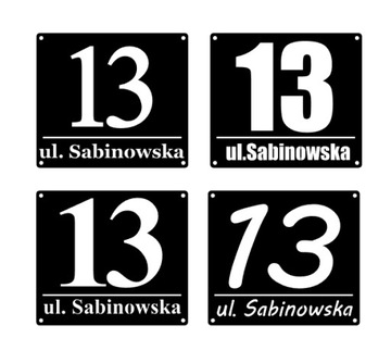 TABLICZKA Z NUMEREM DOMU tablica adresowa dom z ulicą METALOWA DUŻA wzory