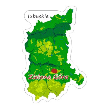 Naklejka kontur Województwa LUBUSKIEGO 8cm