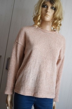 Sweter ciążowy 36 S bluzka ciepły morelowy welur