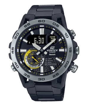 Zegarek Casio CZARNY z CARBONU MĘSKI EDIFICE BLUETOOTH Bransoleta stalowa