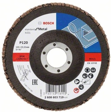 Bosch 2608603719 Listkowa tarcza płaska Standard for Metal 125mm G120 X431