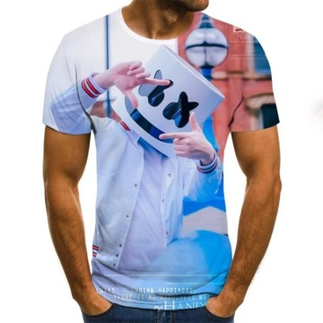 STYLOWY T-SHIRT WZÓR 3D KOSZULKA MĘSKA 4XL