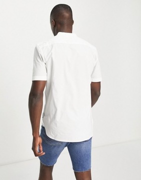 French Connection Biała koszula typu henley z krótkimi rękawami XS