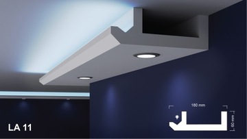 Подвесной потолок, потолочная конструкция, светодиодный карниз, 18х6см.