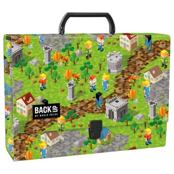 Teczka z rączką dla dzieci A4 XXL szkolna MINECRAFT pixel Derform