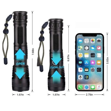 МОЩНЫЙ СВЕТОДИОДНЫЙ СТРОБОСКОП ZOOM P80 ВОЕННЫЙ ФОНАРЬ С 4 РЕЖИМАМИ СВЕТА ХИТ!!!