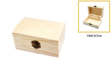 PUDEŁKO DREWNIANE PROSTOKĄTNE SZKATUŁKA 14x9,5cm