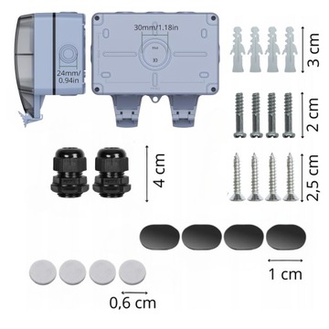 PODWÓJNE GNIAZDKO IP66 OGRODOWE ZEWNĘTRZNE WODOSZCZELNE GNIAZDO