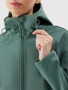 Kurtka damska 4F SOFTSHELL z kapturem trekkingowa zielona NEODRY 5000 S