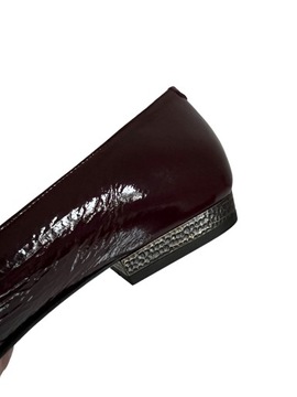 JIL SANDER бордовые лакированные балетки, размер 37