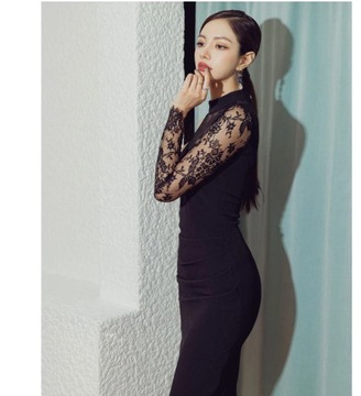 H Han Queen 2021 Spring New Korean Elegant Sexy La