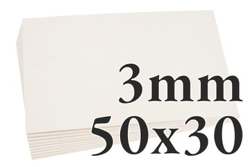 10x Sklejka Brzozowa - 3mm - 500x300 - Onlywood