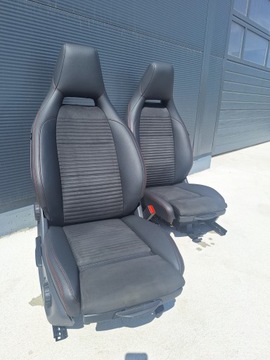 MERCEDES W117 W176 FOTEL KIEROWCY I PASAŻERA AMG CZERWONA NIĆ