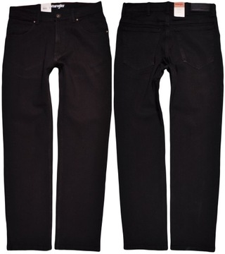 WRANGLER spodnie REGULAR black jeans STRAIGHT _ W33 L30