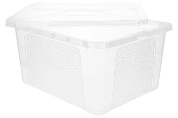 ПЛАСТИКОВАЯ КОРОБКА 20л с крышкой, большая прозрачная коробка для хранения.