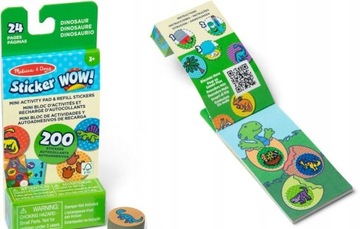Sticker WOW 200szt naklejek MINI KIĄŻECZKA DINOZAUR Uzupełnienie Naklejki