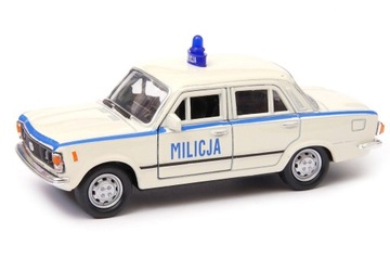Auto Samochód Fiat 125p MILICJA biały WELLY