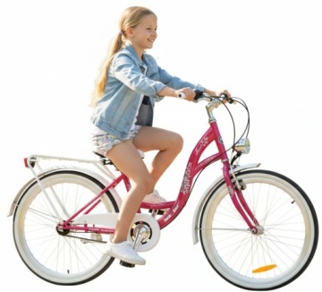 Rower Miejski Mexller Village 24 Dla Dziewczynki Różowy Komunijny