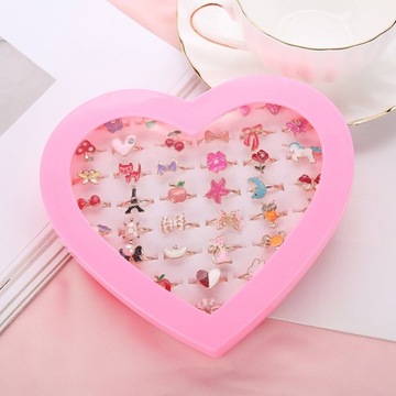 ДЕТСКИЕ КОЛЬЦА С БРИЛЛИАНТАМИ ДЛЯ ДЕВОЧЕК КОРЕЙСКИЙ ВАРИАНТ 36 ШТ.