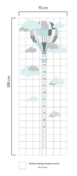 Наклейка «МЕРА РОСТА»: воздушные шары, самолеты, ракеты
