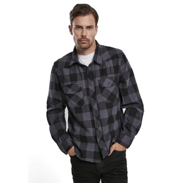 Tričko s dlhým rukávom BRANDIT Check Shirt Black-Grey S