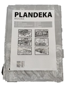 PLANDEKA PŁACHTA WZMACNIANA GRUBA 130g 4X5M