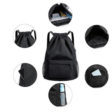 Рюкзак с завязкой и отверстием. Водонепроницаемая спортивная сумка с 6 карманами.