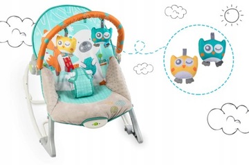 Шезлонг-качалка Ricokids с вибрацией - белый и темно-синий