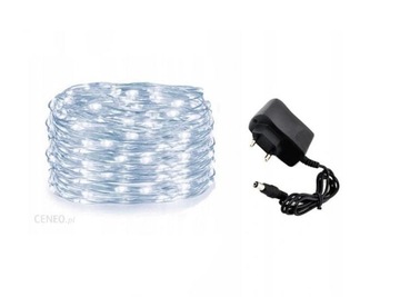 LAMPKI DRUCIKI 100 LED MIKRO NA PRĄD STAŁE ŚWIATŁO