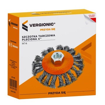 SZCZOTKA STOŻKOWA HARTOWANA 100mm TARCZOWA DRUCIANA SPLATANA DRUT SKRĘCANY