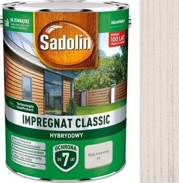 SADOLIN CLASSIC IMPREGNAT 4,5L BIAŁY KREMOWY