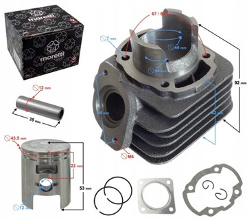 Цилиндр Моретти для скутера Dio 2T 60cc