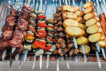 SZPIKULCE SZAMPURY DO SZASZŁYKÓW MIĘSA NA GRILL 50cm NIERDZEWNE 10szt