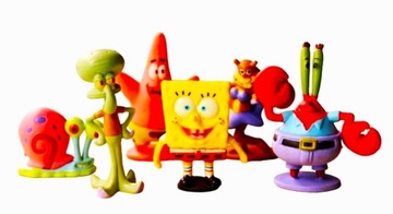 SPONGEBOB ZESTAW 6 SZT. FIGURKI BOB KANCIASTOPORTY Na tort, Na Urodziny