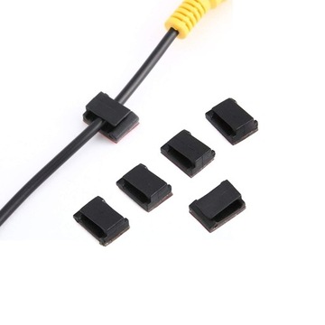 держатель шнура самоклеящийся 6шт черный 3М