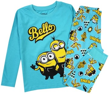 PIŻAMA chłopięca bawełna MINIONKI nieb 128 R313B
