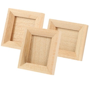 3 SZT. MINIATUROWA RAMKA NA ZDJĘCIA DREWNIANE MINI MALOWANIE