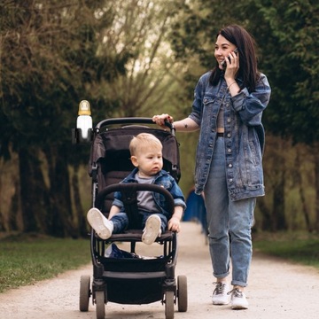 ДЕРЖАТЕЛЬ НА ТЕЛЕЖКЕ 2В1 ДЛЯ БУТЫЛКИ, КРУЖКИ, ТЕЛЕФОНА, БУТЫЛКИ ДЛЯ НАПИТКОВ, УНИВЕРСАЛЬНЫЙ