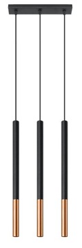 Sollux Lampa Wisząca MOZAICA 3L Czarny/Miedź loft
