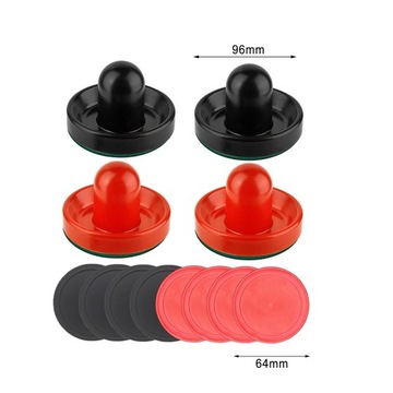 Толкатели и шайбы для аэрохоккея с зеленым фетровым дном. Стандарт.