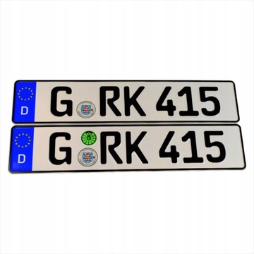Немецкие номерные знаки 2 шт - наклейки