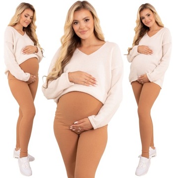 LEGGINSY CIĄŻOWE OCIEPLANE NA ZIMĘ GRUBE GETRY6XL