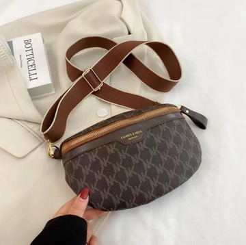 SASZETKA NERKA DAMSKA TOREBKA LISTONOSZKA NA RAMIĘ BRĄZOWA TORBA CROSSBODY