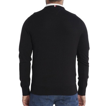 Tommy Hilfiger sweter męski Regular Fit v-neck czarny MW0MW30956-BDS XXL