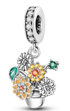 Charms Kwiatek Charmsy Kwiaty Wiosenne Charms Zawieszka Srebro próby s925