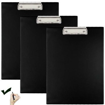 PODKŁADKA podkład do pisania z klipsem DESKA Biurfol A4 czarna CLIPBOARD 3
