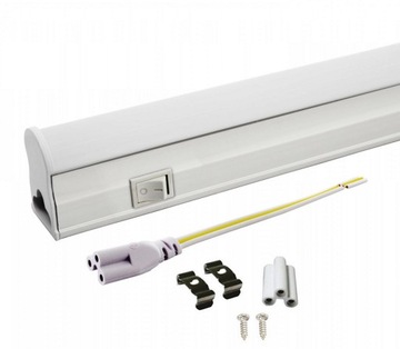 ŚWIETLÓWKA LED LINIOWA T5 60CM 8W ON/OFF ZIMNA 6000K LAMPA Z OPRAWĄ