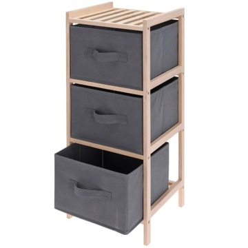 Półka ŁAZIENKOWA stojąca Regał 3 półki Szafka 65 cm Kosze Loft Scandi