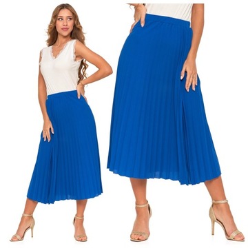 SPÓDNICA DAMSKA PLISOWANA GŁADKA ELEGANCKA DLA NIEJ DŁUGA KOBIECA MORAJ S/M