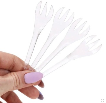 Widelce plastikowe do przekąsek Fingerfood 10cm 100szt zwolnione z BDO